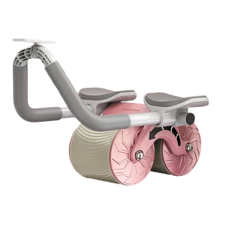 Ab roller wheel with sweat-resistant grips, ensuring comfort during intense abdominal exercise