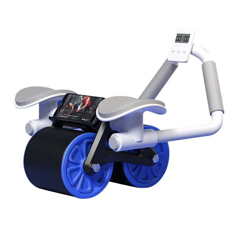 Lifestyle image of the ab roller integrated into a modern home gym setup for daily workouts