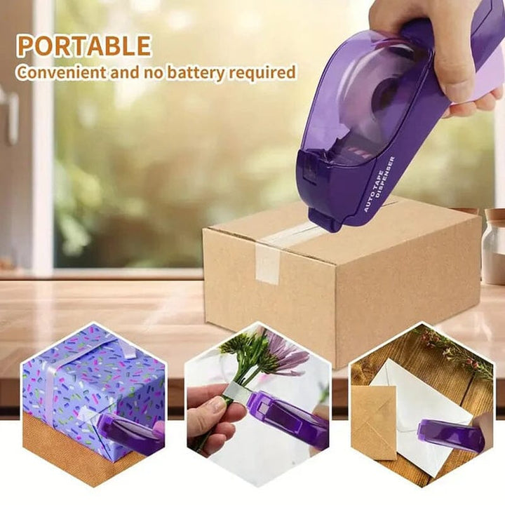 Unisex self-cutting tape dispenser, a convenient tool for home, office or craft use.