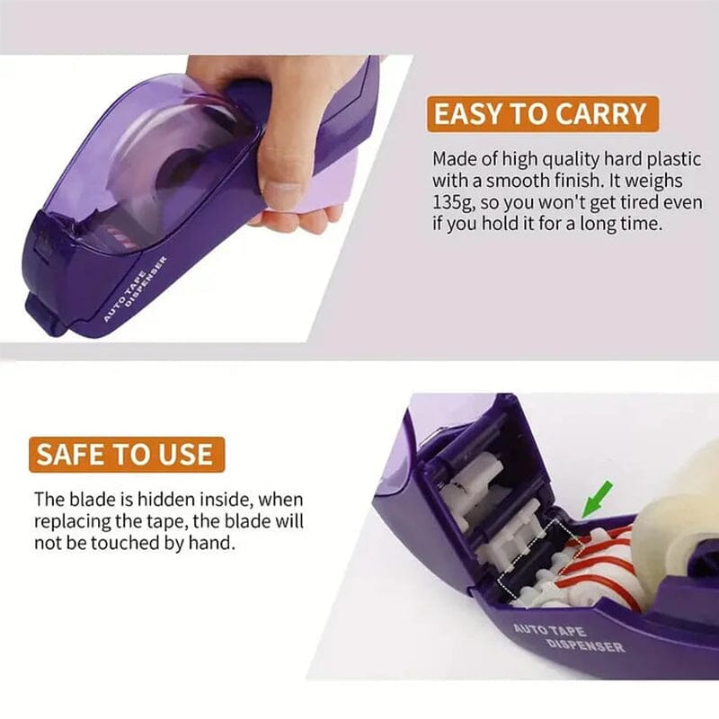 Durable automatic tape dispenser with a safety guard, a must-have for mailing & storage.