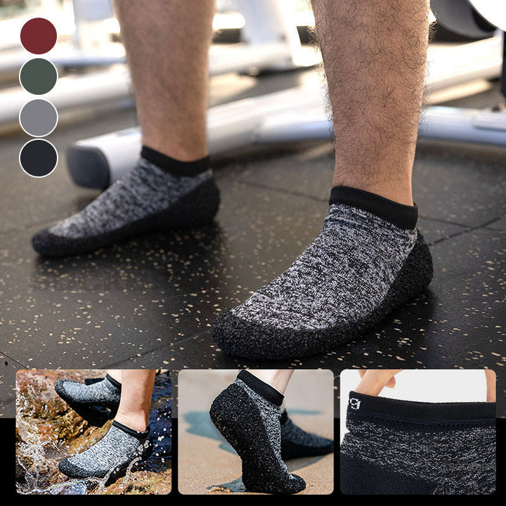 Blue unisex aqua socks, ideal for swimming, beach sports, and general water activities.