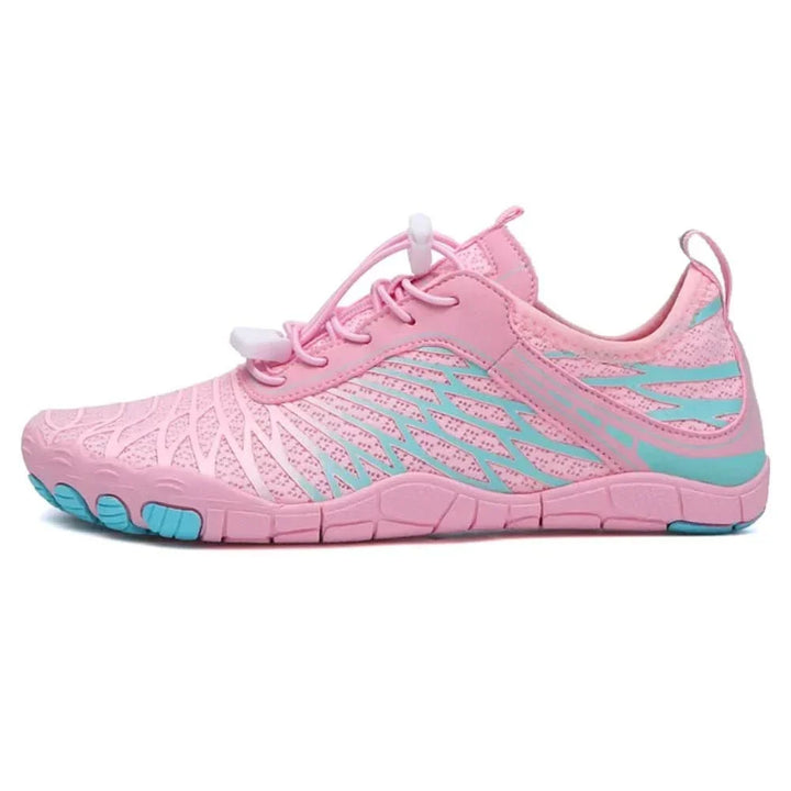 Trail-ready unisex walking shoes offering pain relief, natural comfort, and posture support for hikers.