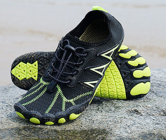 Barefoot-feel beach shoes for swimming, walking, and water play. Lightweight & durable.