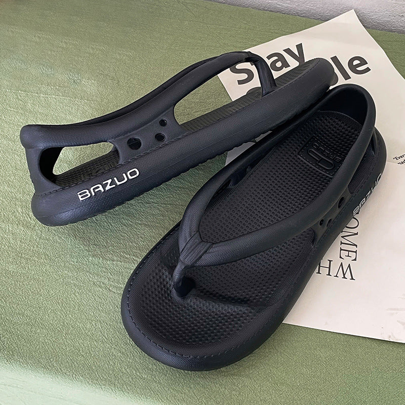 Back view of Unisex Beach Pool Slide Sandals, showing the slight heel for support