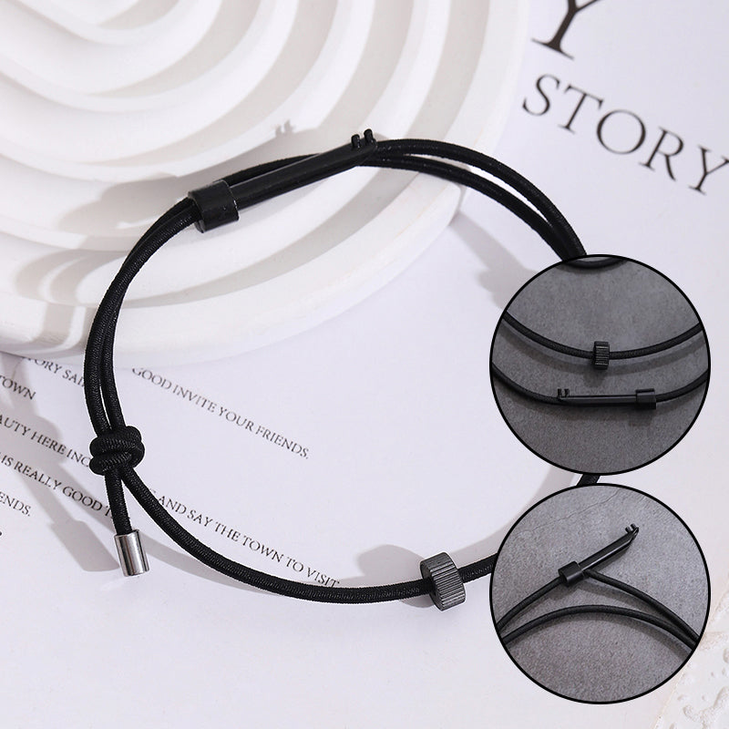 Unisex black emergency window breaker bracelet with attached handcuff key for car safety