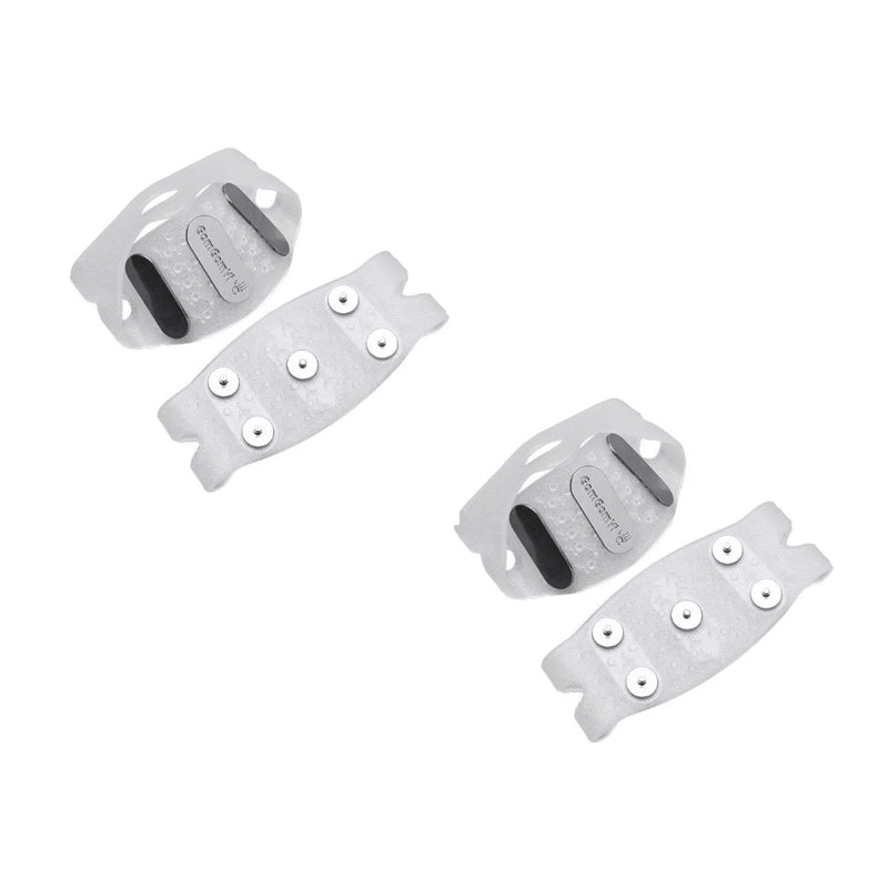 Closeup of the connection points on ice grippers, ensuring durability and anti-slip performance