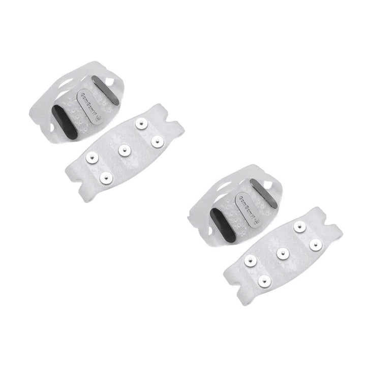 Closeup of the connection points on ice grippers, ensuring durability and anti-slip performance