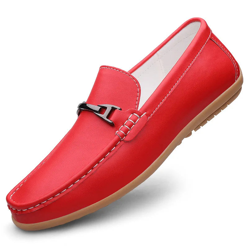 Unisex leather loafers, a timeless classic for both men's and women's footwear collections.