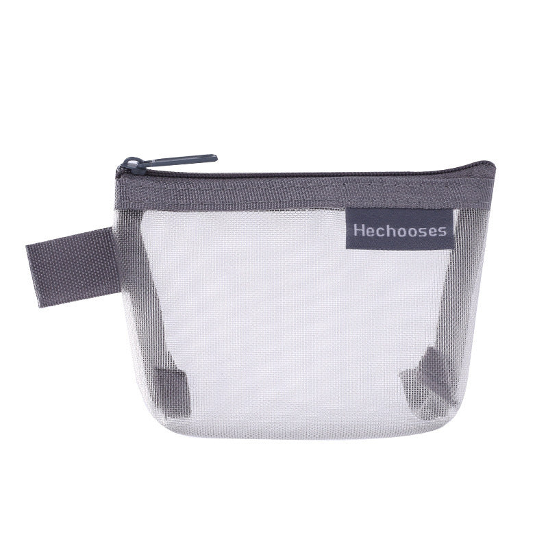 Transparent mesh zipper bag, making it easy to find specific items quickly.