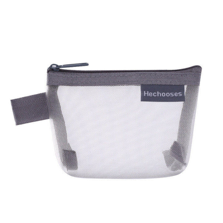 Transparent mesh zipper bag, making it easy to find specific items quickly.