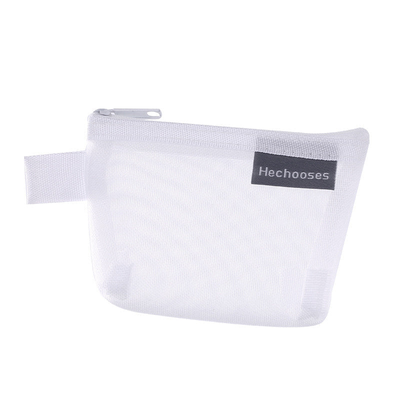 Unisex mesh zipper pouch, a versatile and compact organizer for various small items.