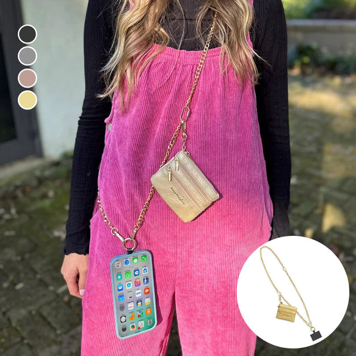 Unisex phone lanyard with a clear phone holder pouch, offering security and visibility for your mobile.