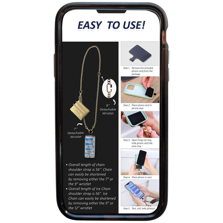 Detail of the phone pouch, showing space for cards and essentials, a practical phone lanyard accessory.