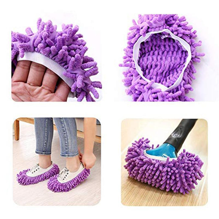 Household cleaning essential: versatile chenille mop slippers for all floor types