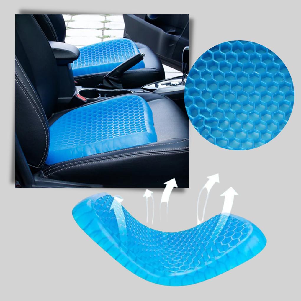 Blue cooling gel cushion, ergonomic, for superior comfort & pressure relief for long sitting.