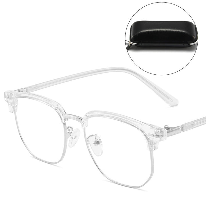 Reduce eye fatigue with unisex half-rim blue light glasses, perfect for digital devices.