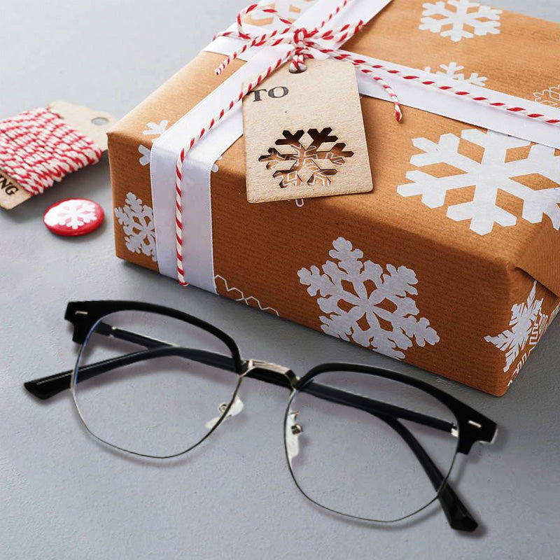 Relieve digital eye strain with these unisex half-rim blue light filtering glasses.