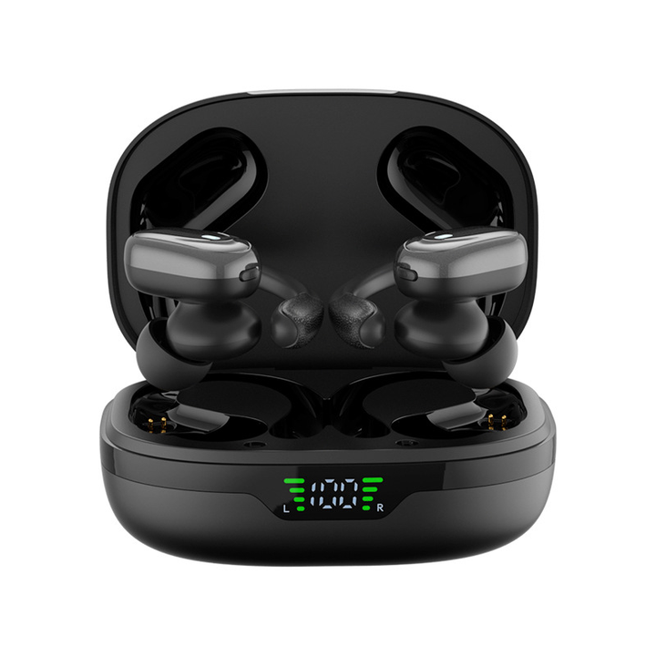 Pair of Bluetooth 5.3 sport earbuds delivering immersive stereo sound. Enjoy portable audio with deep bass.