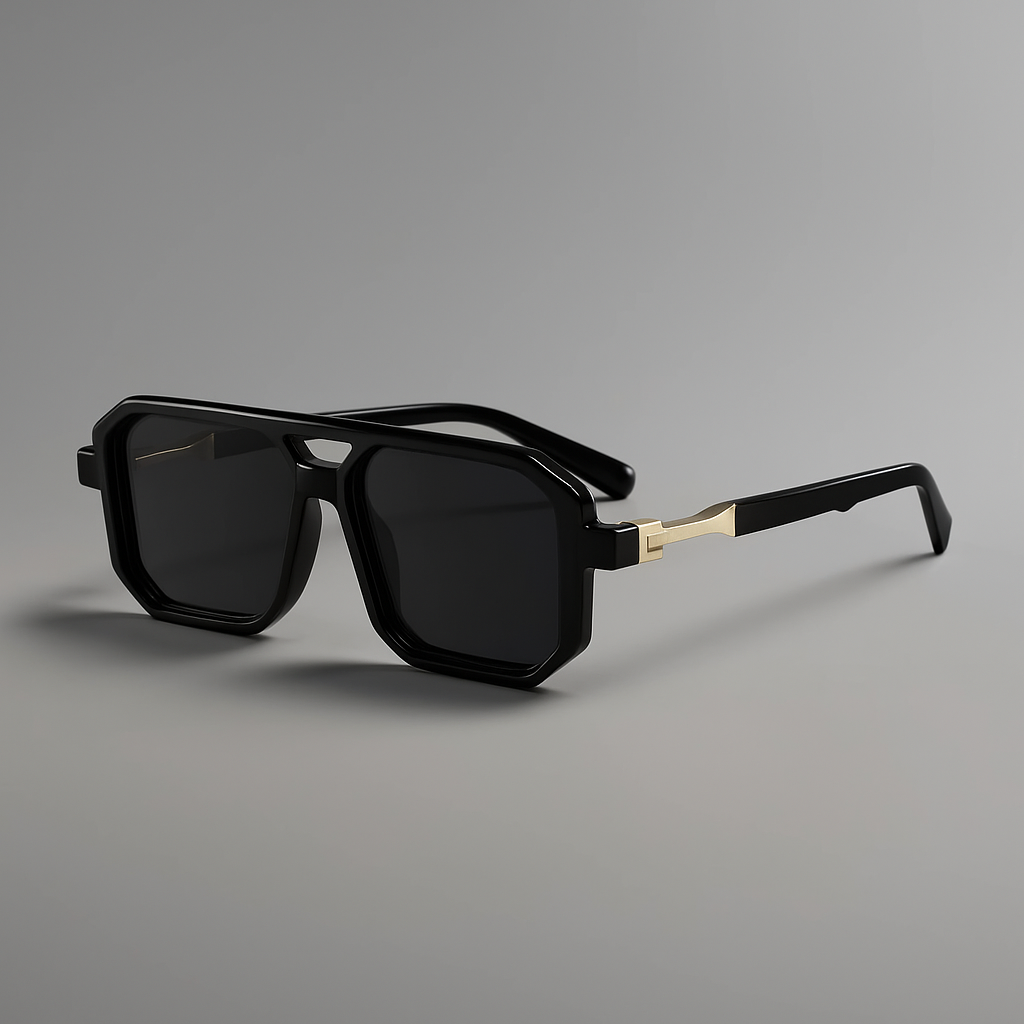 Unisex square frame sunglasses showcasing UV400 protected gradient lenses, fashion accessory