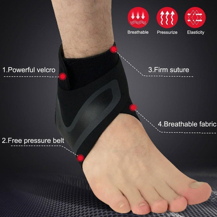 Pair of grey breathable ankle support braces, essential athletic gear for foot care.
