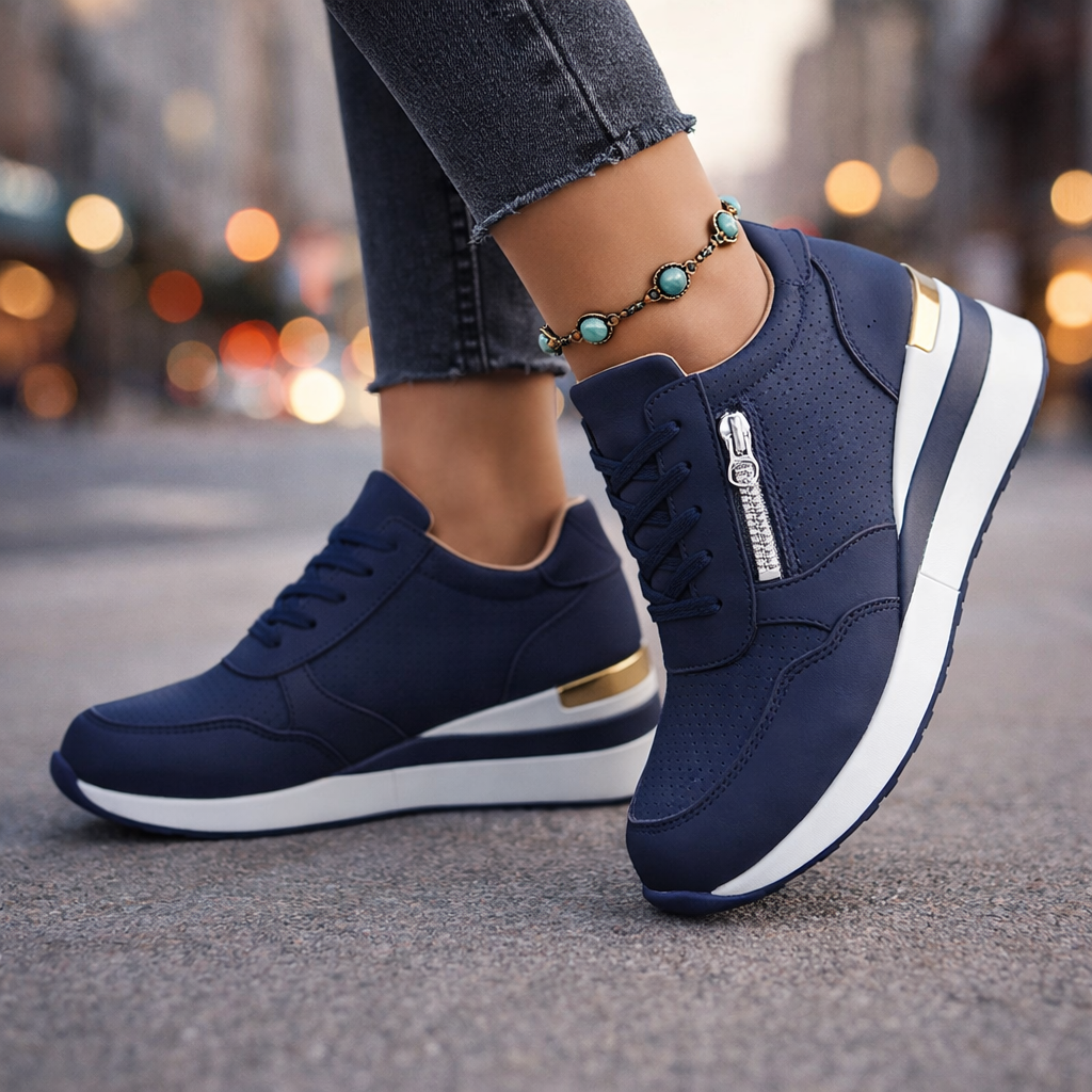 Unisex breathable zip sneakers, versatile for everyday comfort, ideal for casual wear with orthopedic support