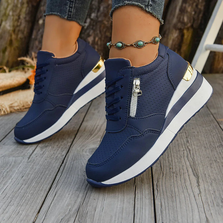 Orthopedic unisex sneakers with zip closure, designed for all-day comfort and shock absorption