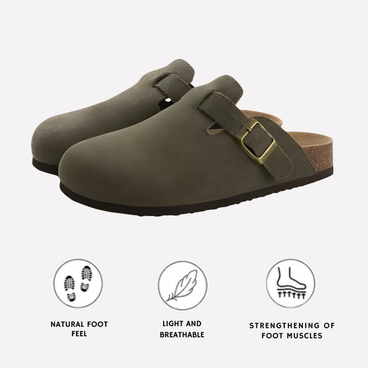 Stylish unisex comfort clogs in a neutral tone, ideal for casual outdoor activities or practical indoor easy wear.
