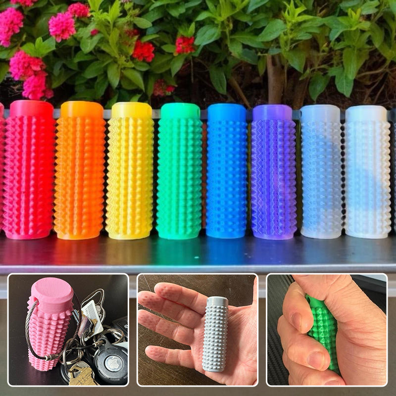 Close-up of a Calming Sensory Spike Keychain, an effective anxiety relief fidget tool