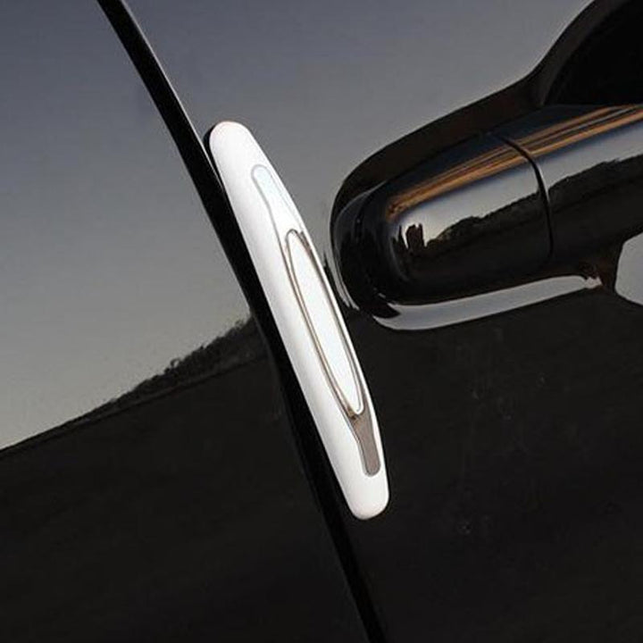 Car door opening, showcasing the subtle integration of the black protector strip, vehicle care