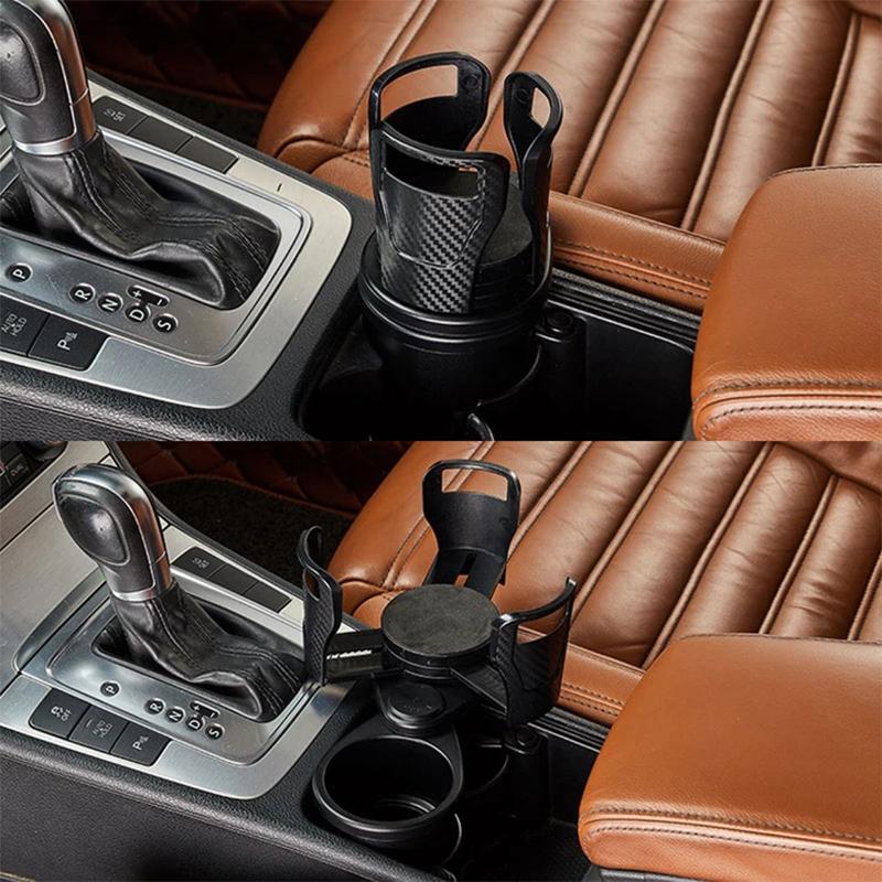 Auto accessory: black car dual cup holder expander, perfect for holding two beverages and additional small items, unisex