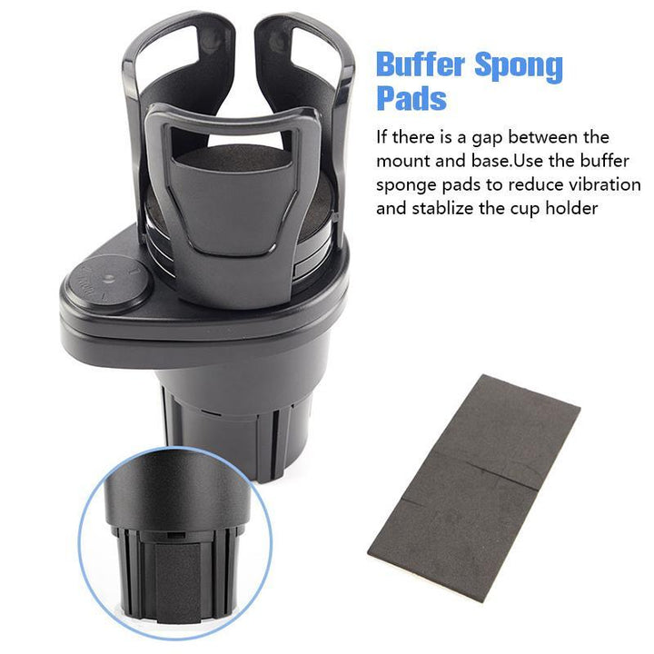 Practical car organizer: universal dual cup holder expander in black, adds convenient storage to any vehicle interior