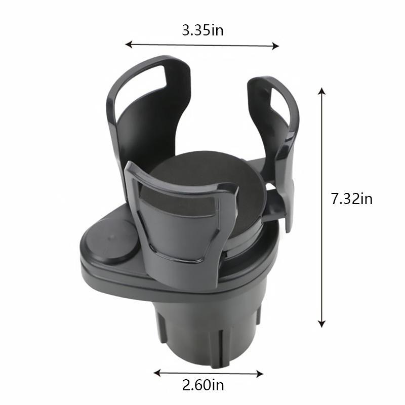 Unisex car accessory: black dual cup holder expander for vehicles, ideal for keeping drinks and essentials organized