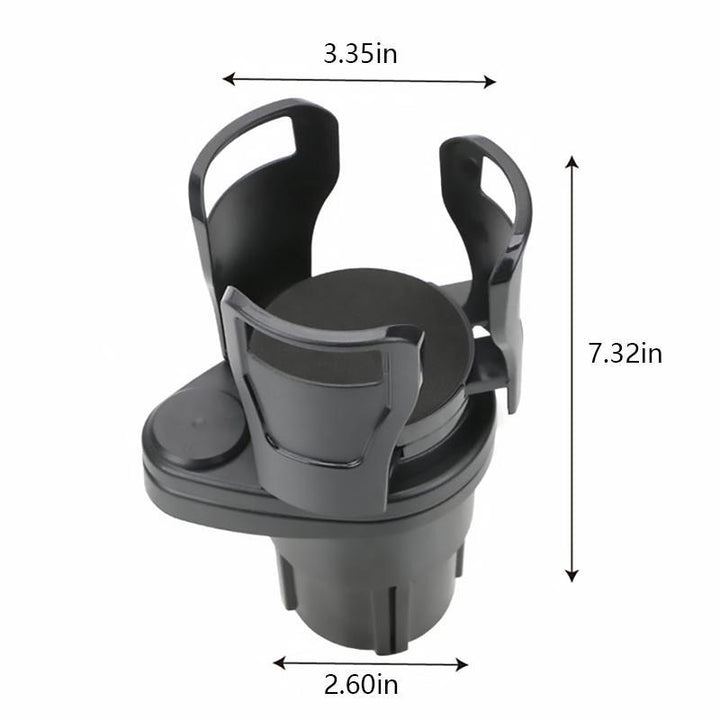Unisex car accessory: black dual cup holder expander for vehicles, ideal for keeping drinks and essentials organized
