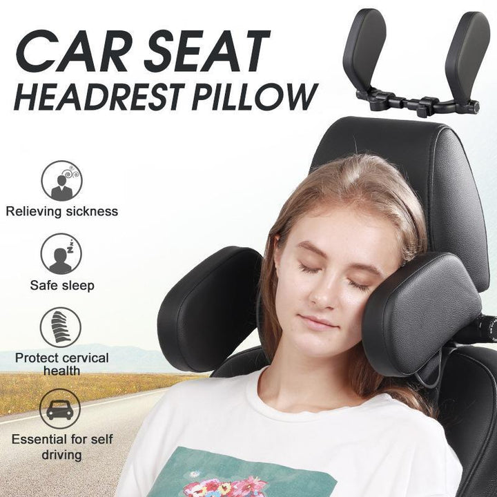 Unisex car travel neck support pillow, black memory foam for comfortable road trips