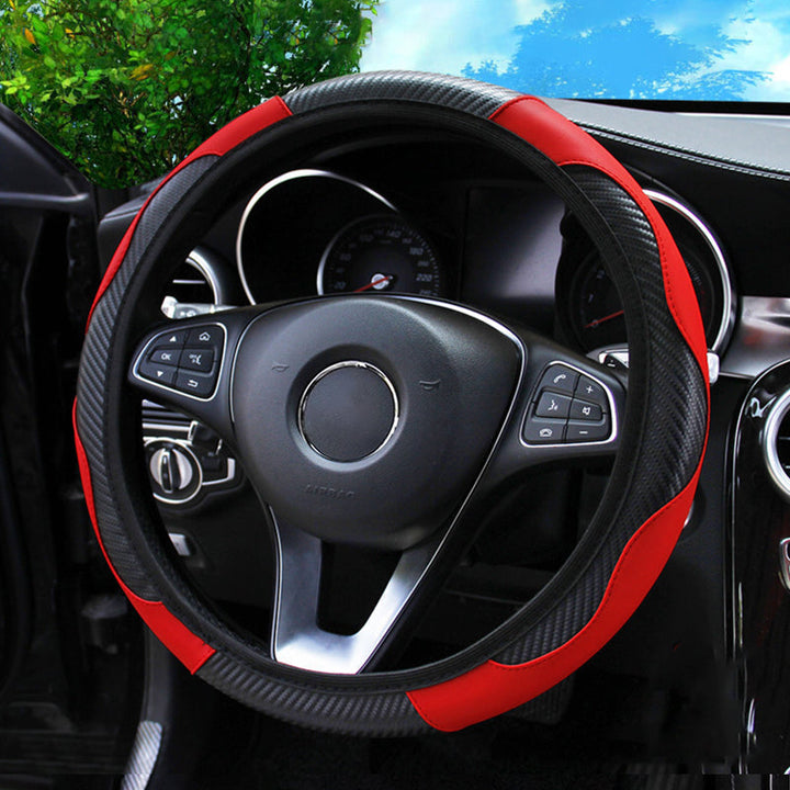 Stylish unisex carbon fiber steering wheel cover, enhances car interior