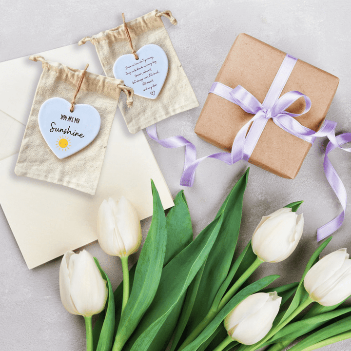 Sentimental ceramic heart keepsake, perfect as a sympathy, thank you, or friendship gift with a touching quote.