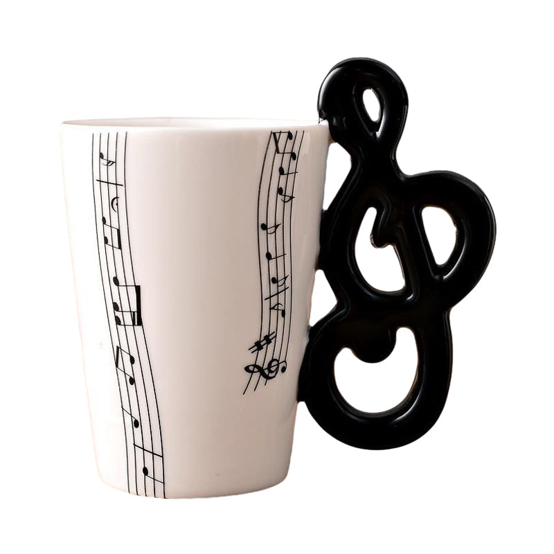 Unisex ceramic mug featuring a detailed violin handle, a charming gift for musicians and music students
