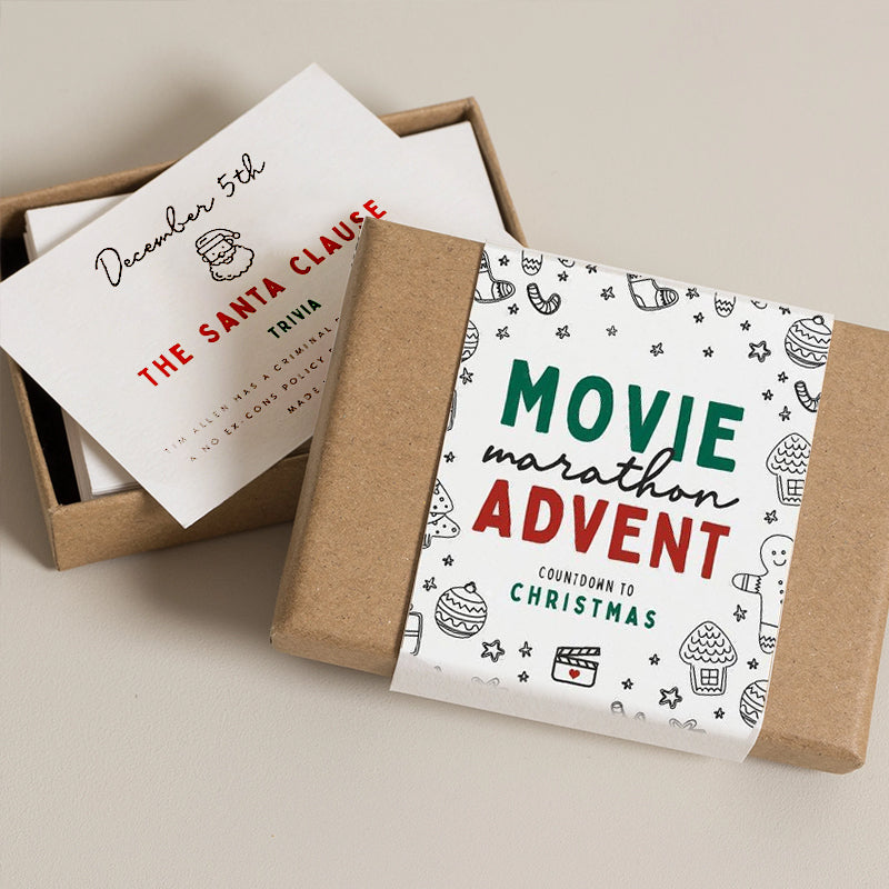 Unisex Christmas Countdown Advent Card Set, neatly stacked, ready for gifting this holiday season