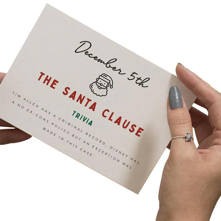 Single Christmas Advent Card being revealed, part of a fun countdown to the holiday