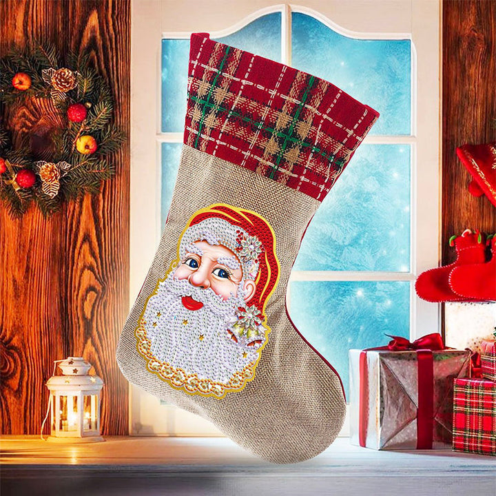 Unisex Christmas Diamond Art Stocking Kit box with a cheerful holiday themed design
