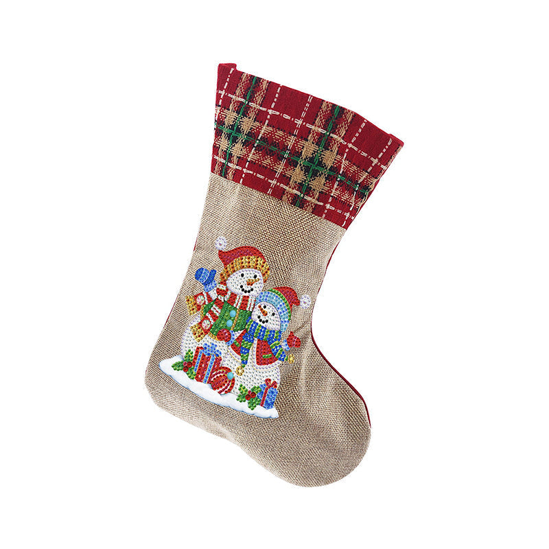 Several different Christmas Diamond Art Stocking designs, showcasing variety in patterns