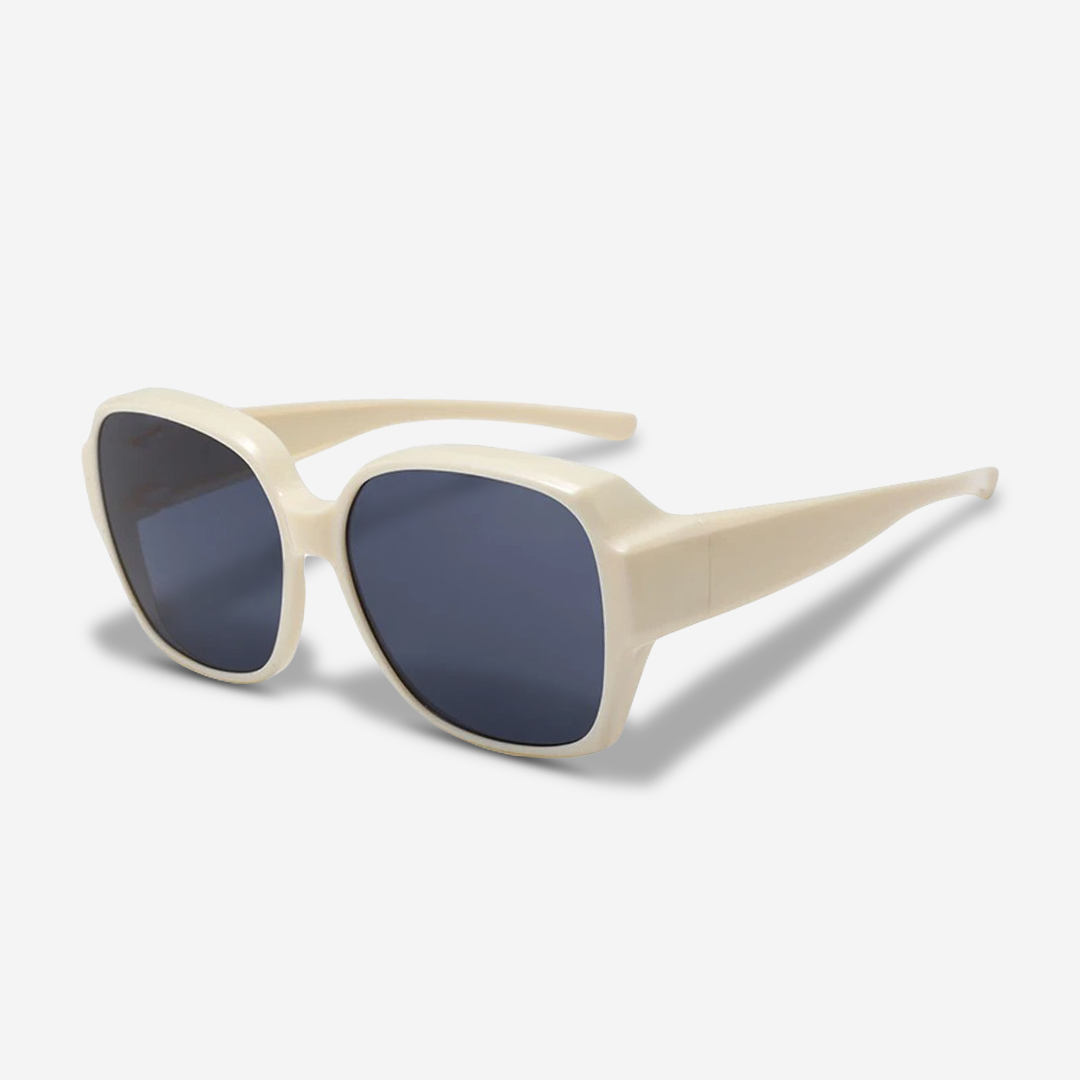 Lightweight clip-on shades with UV400 protection, perfect for converting prescription eyewear into sunglasses.