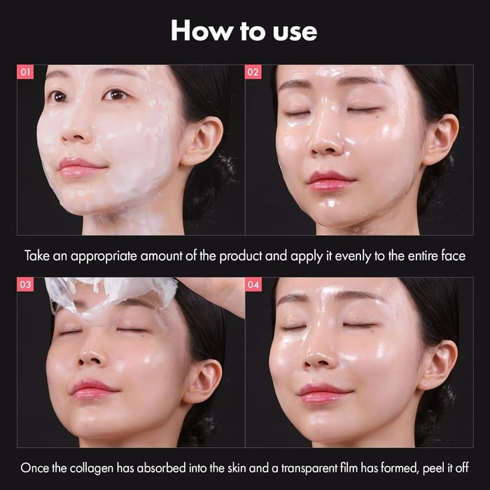 K-Beauty Collagen Cream Mask, deeply hydrating & firming for improved skin elasticity. Anti-aging face mask.