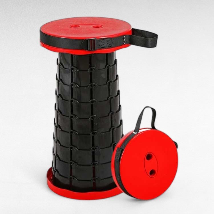 Multi-purpose portable folding stool, easy to store compact seating for camping, garden, or travel.