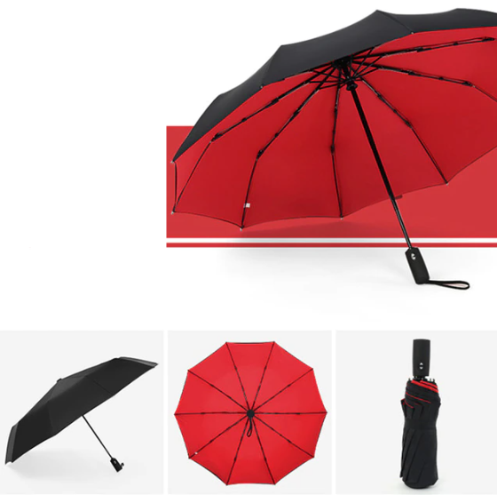 Portable unisex windproof travel umbrella. Automatic opening, compact design. Durable rain gear for all weather.