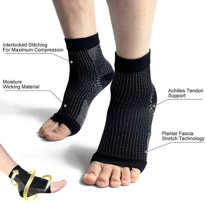 Unisex Compression Foot Relief Socks in white, providing comfort and circulation benefits