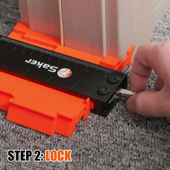Compact contour tool for transferring profiles onto various materials with ease