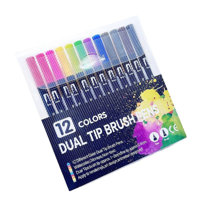 Gift set: creative reading journal and watercolor pencils, presented as a thoughtful present for readers.