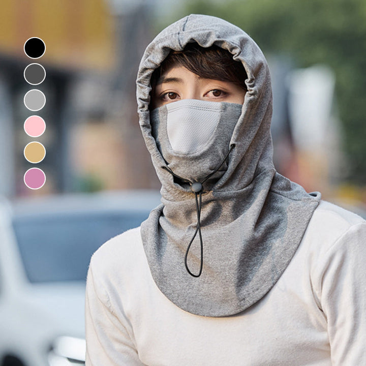 Sporty cycling face mask, windproof material for protection against harsh elements