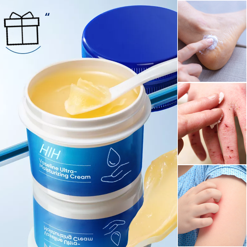 Before and after comparison using deep moisturizing cream, showing dry skin improvement.